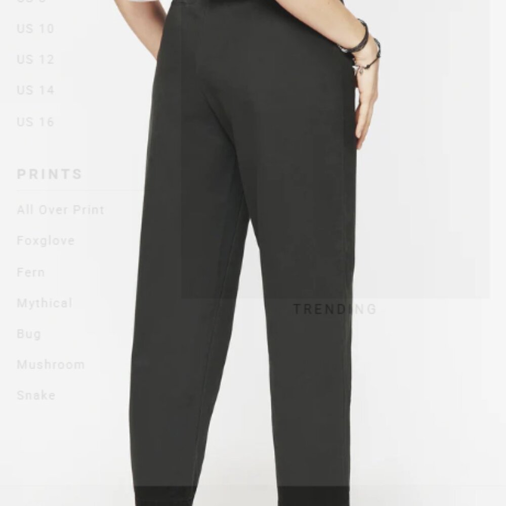 NEW Disturbia Womens Osteomancy Washed Cotton Tapered Trousers US 6 Black Goth - Picture 6 of 6